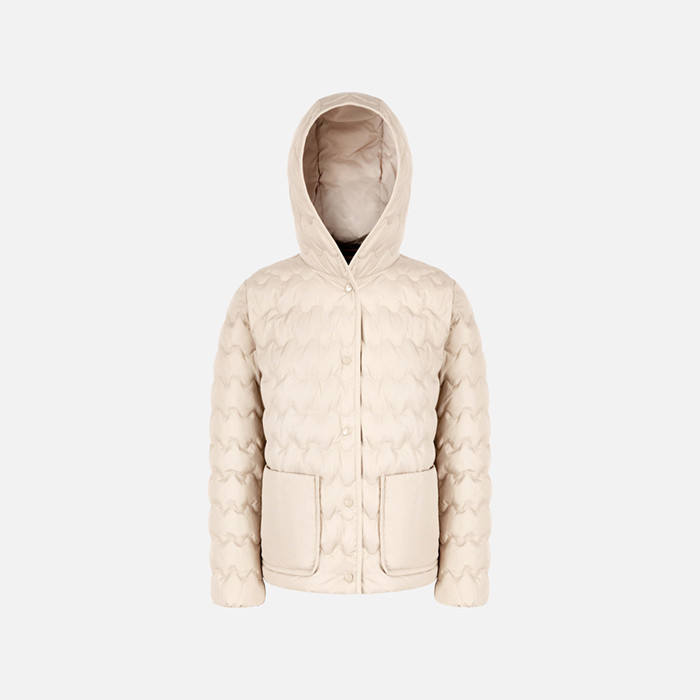 Short down jacket MYLUSE WOMAN Mid Moonbeam | GEOX