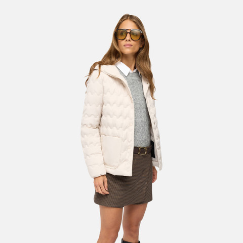 Short down jacket MYLUSE WOMAN Mid Moonbeam - image number 3 | GEOX
