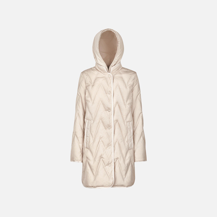 Doudoune longue PLUMMERY FEMME Beige clair | GEOX