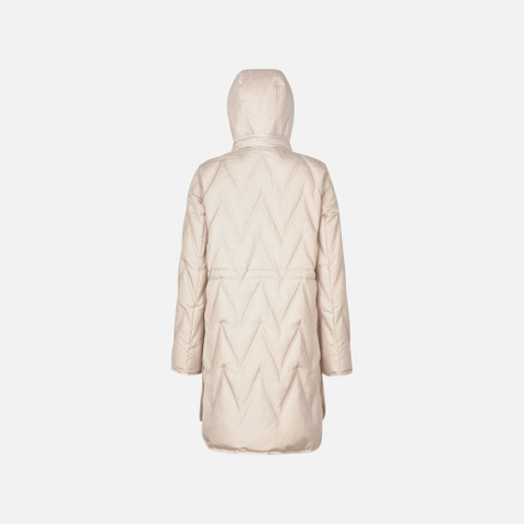 Full-length quilted coat PLUMMERY WOMAN Mid Moonbeam - image number 4 | GEOX