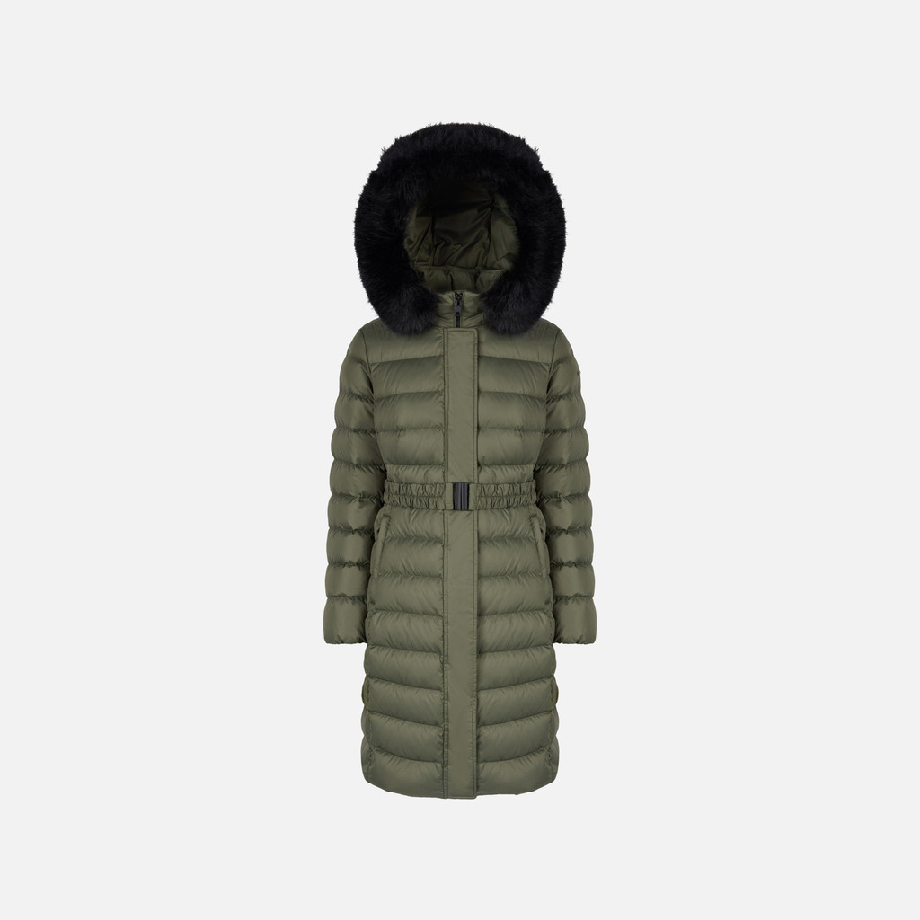 Full-length quilted coat CATRIA WOMAN Grape leaf - image number 0 | GEOX