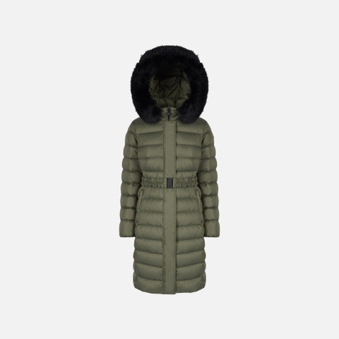 Full-length quilted coat CATRIA WOMAN Grape leaf - image number 0 | GEOX