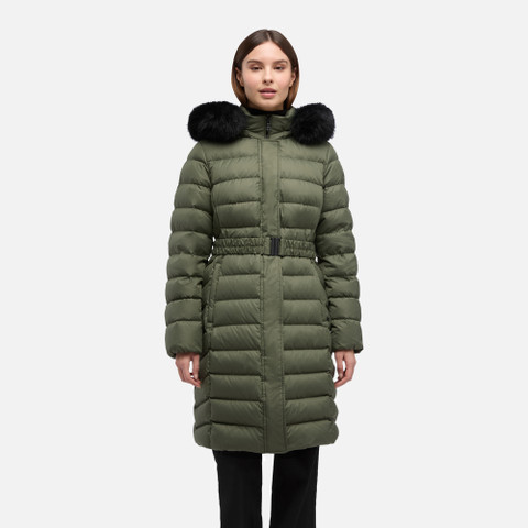 Full-length quilted coat CATRIA WOMAN Grape leaf - image number 1 | GEOX