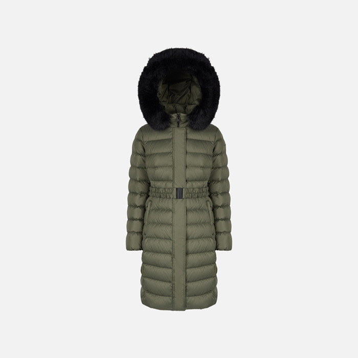 Full-length quilted coat CATRIA WOMAN Grape leaf | GEOX