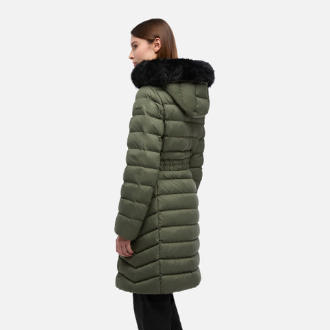 Full-length quilted coat CATRIA WOMAN Grape leaf - image number 5 | GEOX