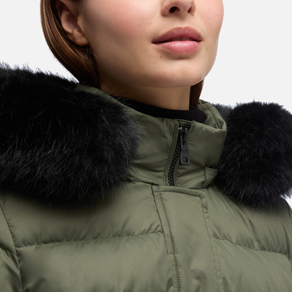 Full-length quilted coat CATRIA WOMAN Grape leaf - image number 8 | GEOX