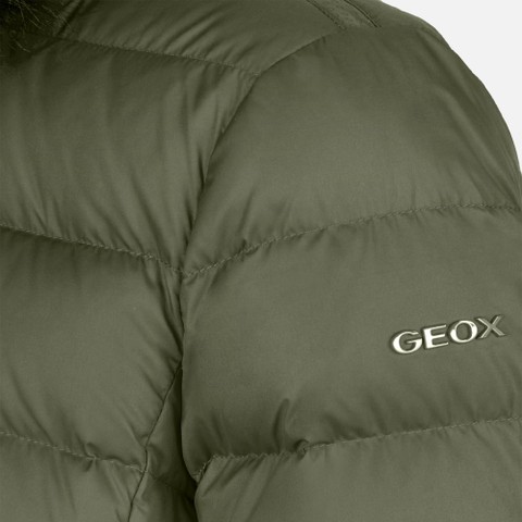 Lange Daunenjacke CATRIA DAME Militärgrün - image number 8 | GEOX