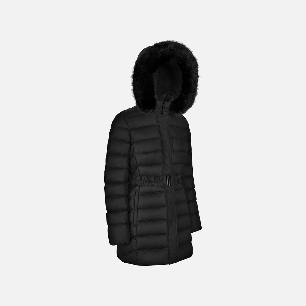 Full-length quilted coat CATRIA WOMAN Black - image number 1 | GEOX