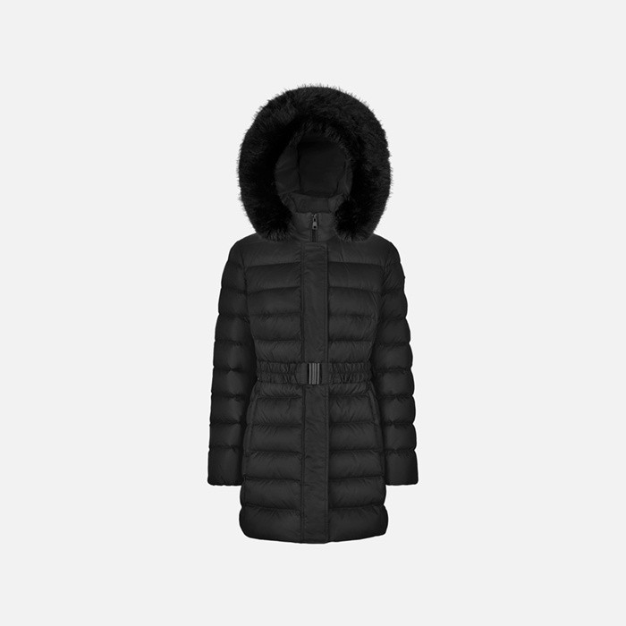 Full-length quilted coat CATRIA WOMAN Black | GEOX