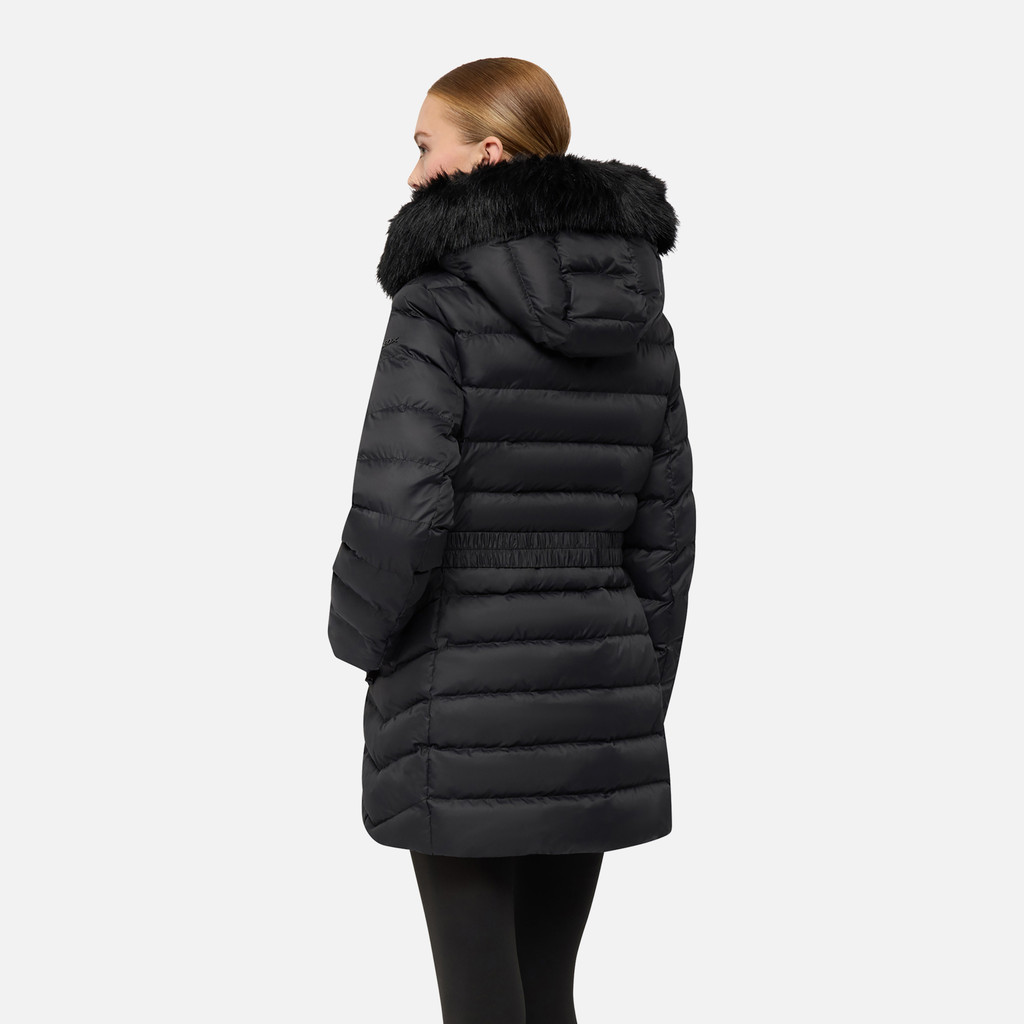 Full-length quilted coat CATRIA WOMAN Black - image number 5 | GEOX