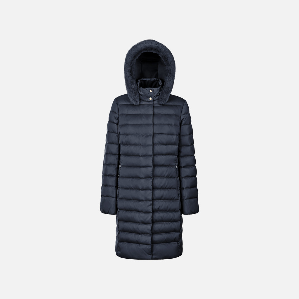 Full-length quilted coat BETTANIE WOMAN Sky captain - image number 0 | GEOX