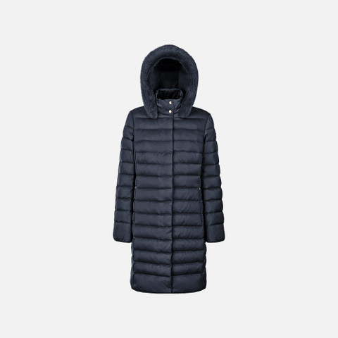 Full-length quilted coat BETTANIE WOMAN Sky captain | GEOX