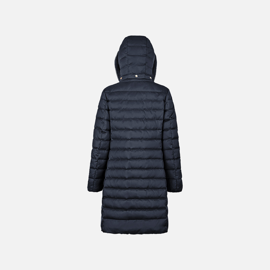Full-length quilted coat BETTANIE WOMAN Sky captain - image number 4 | GEOX