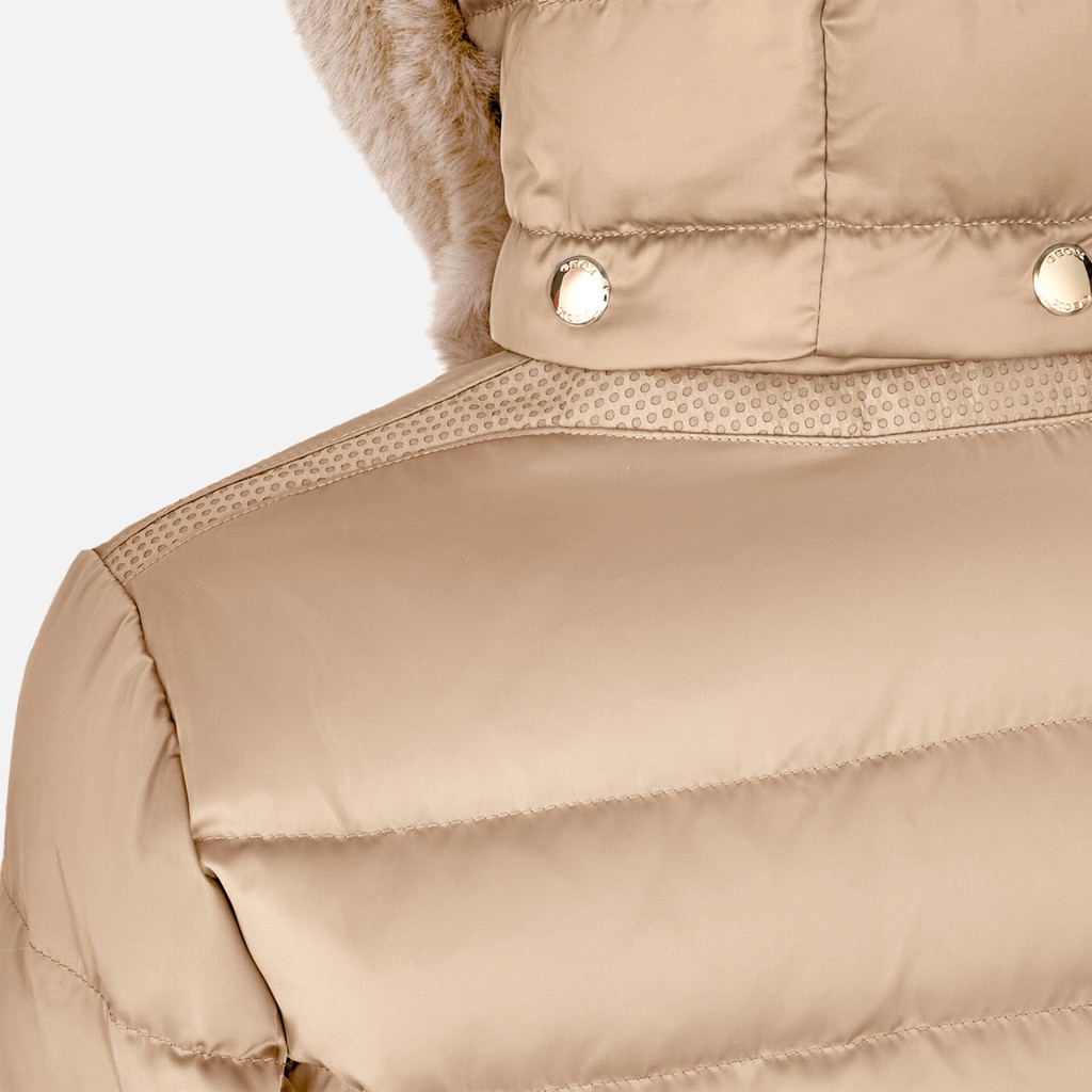 Full-length quilted coat BETTANIE WOMAN Natural - image number 7 | GEOX