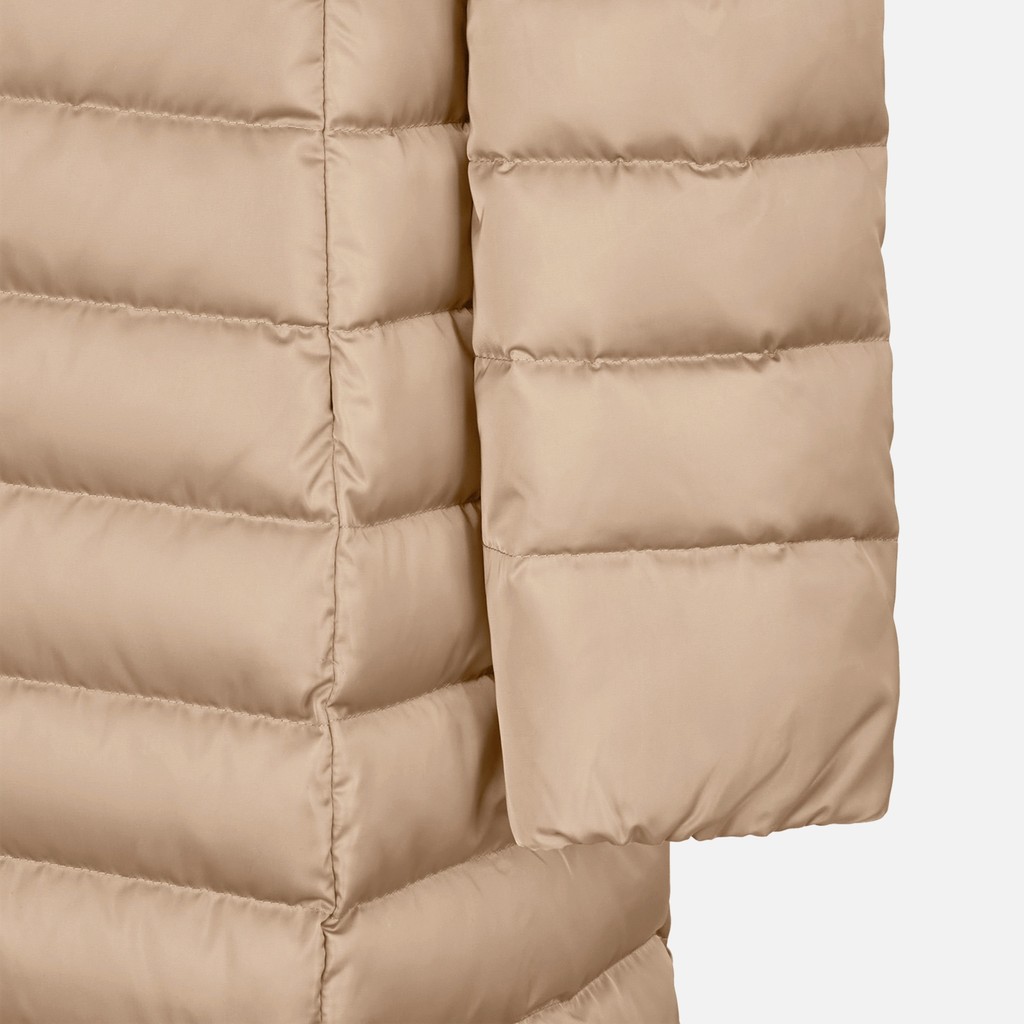 Full-length quilted coat BETTANIE WOMAN Natural - image number 8 | GEOX
