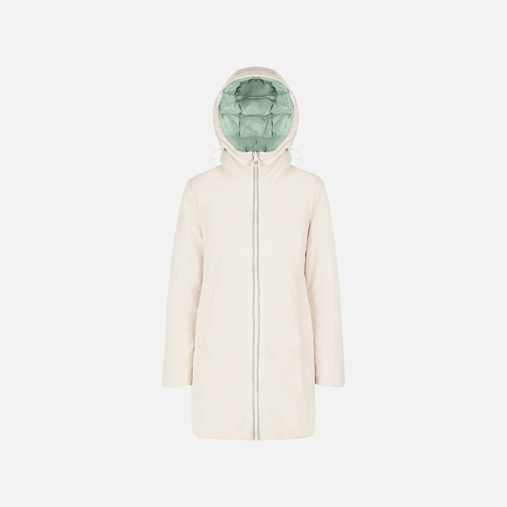 Parka long SPHERICA FEMME Gris/Vert - image number 0 | GEOX