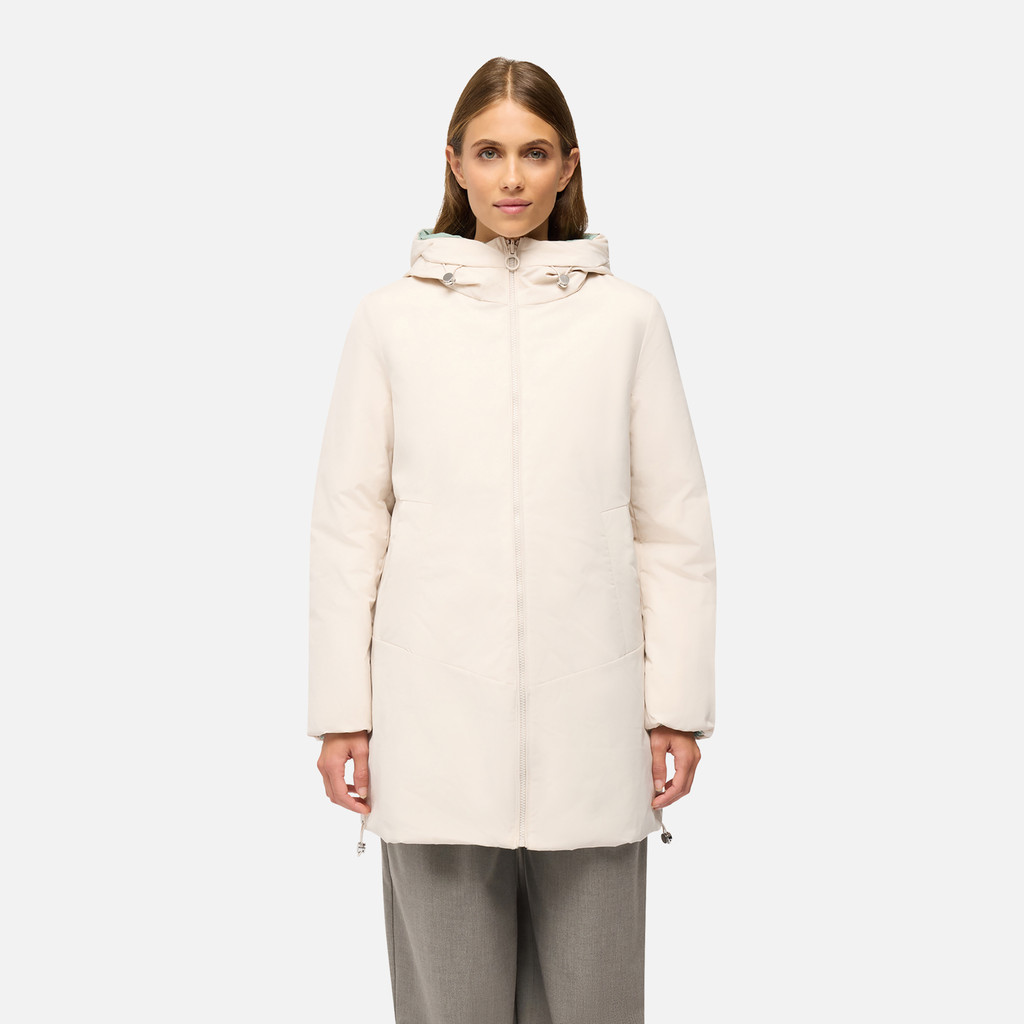 Parka long SPHERICA FEMME Gris/Vert - image number 1 | GEOX