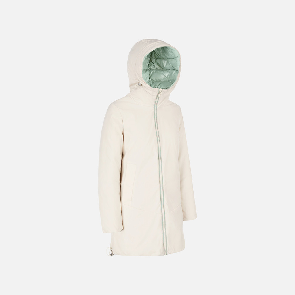 Parka long SPHERICA FEMME Gris/Vert - image number 2 | GEOX