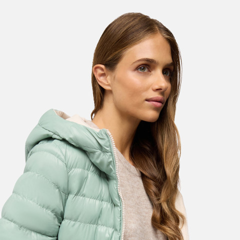 Parka long SPHERICA FEMME Gris/Vert - image number 8 | GEOX