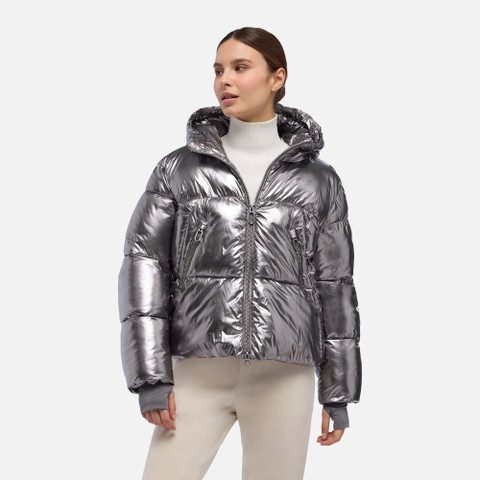 Bomber jacket SPHERICA WOMAN Gunmetal - image number 3 | GEOX