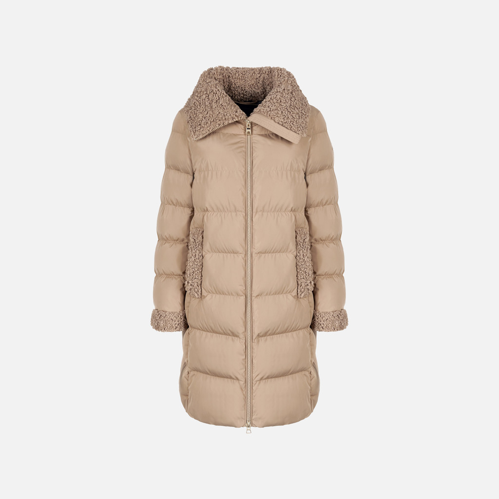 Quilted jacket VILDE WOMAN Natural - image number 0 | GEOX