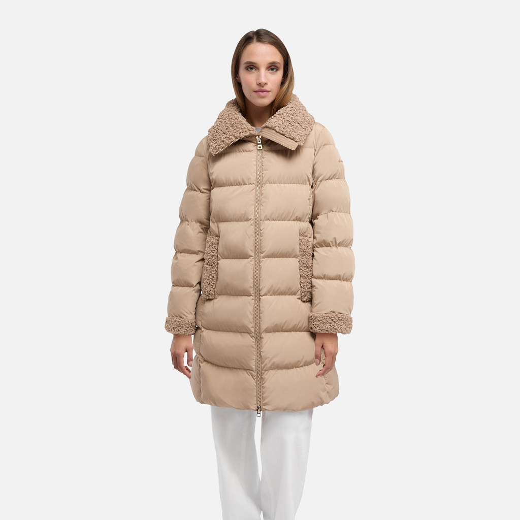 Quilted jacket VILDE WOMAN Natural - image number 1 | GEOX