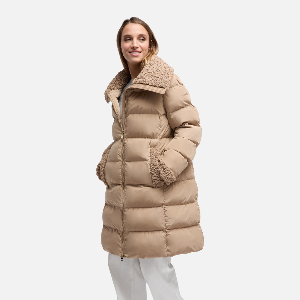 Quilted jacket VILDE WOMAN Natural - image number 3 | GEOX