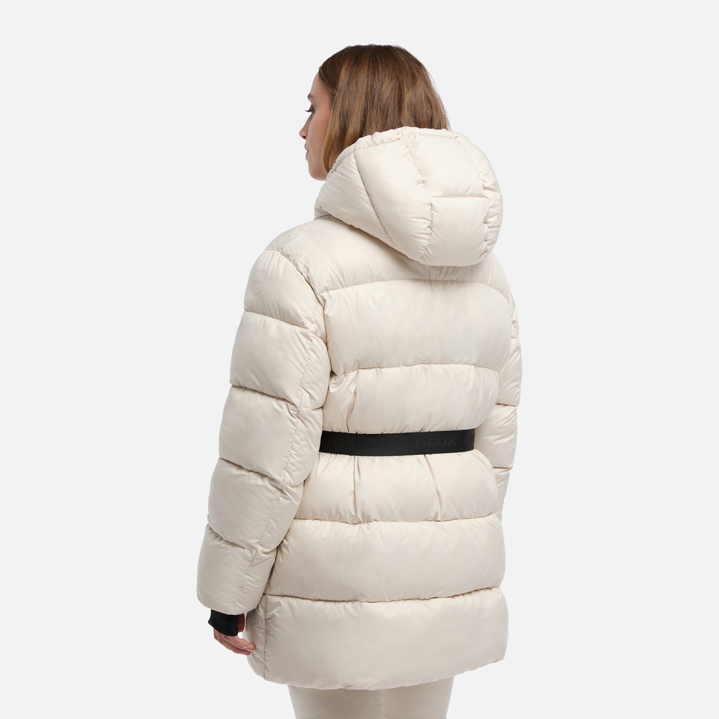 Quilted parka SPHERICA WOMAN Mid Moonbeam - image number 5 | GEOX