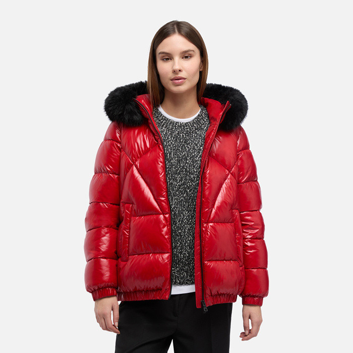 Bomber jacket BACKSIE WOMAN Pompeian Red | GEOX