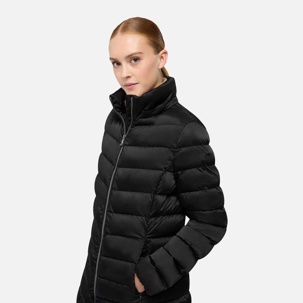 Quilted jacket ZOSMA WOMAN Black - image number 3 | GEOX