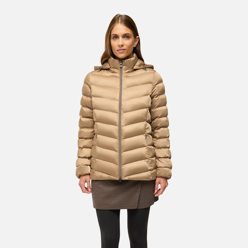 Quilted jacket ZOSMA WOMAN Hazelnut Brown - image number 1 | GEOX