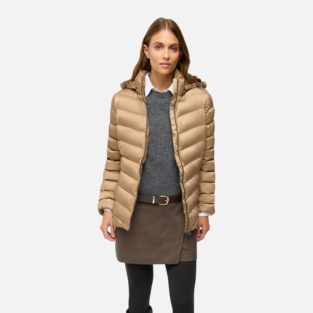 Quilted jacket ZOSMA WOMAN Hazelnut Brown - image number 0 | GEOX