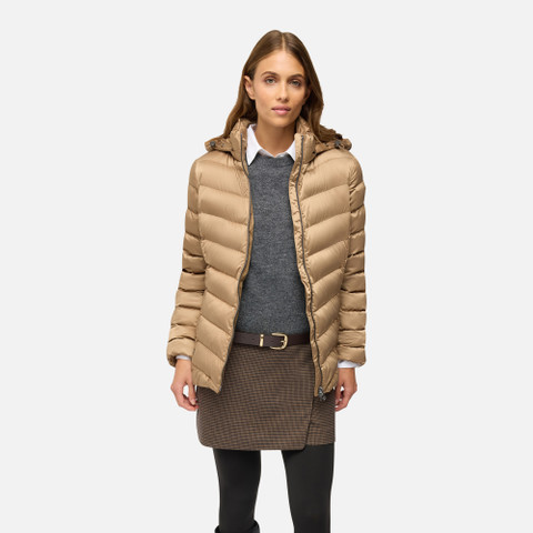 Quilted jacket ZOSMA WOMAN Hazelnut Brown - image number 0 | GEOX