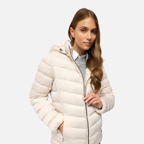 Chaqueta acolchada ZOSMA MUJER Beige claro - image number 3 | GEOX