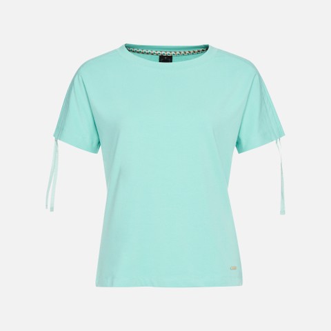 T-shirt T-SHIRT WOMAN Eggshell blue - image number 4 | GEOX