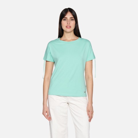 T-shirt T-SHIRT WOMAN Eggshell blue - image number 1 | GEOX