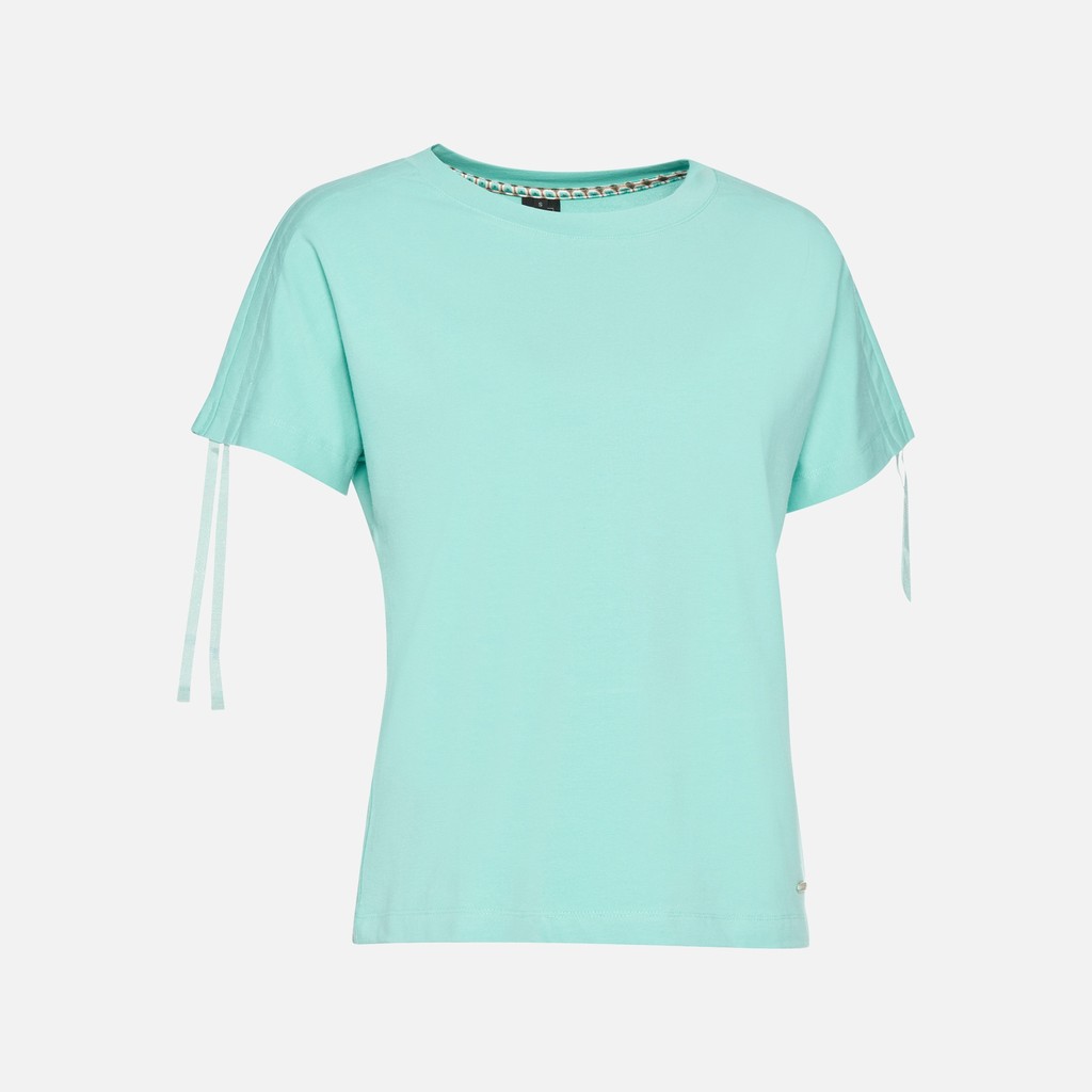 T-shirt T-SHIRT WOMAN Eggshell blue - image number 5 | GEOX