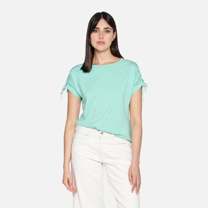 T-shirt T-SHIRT WOMAN Eggshell blue | GEOX