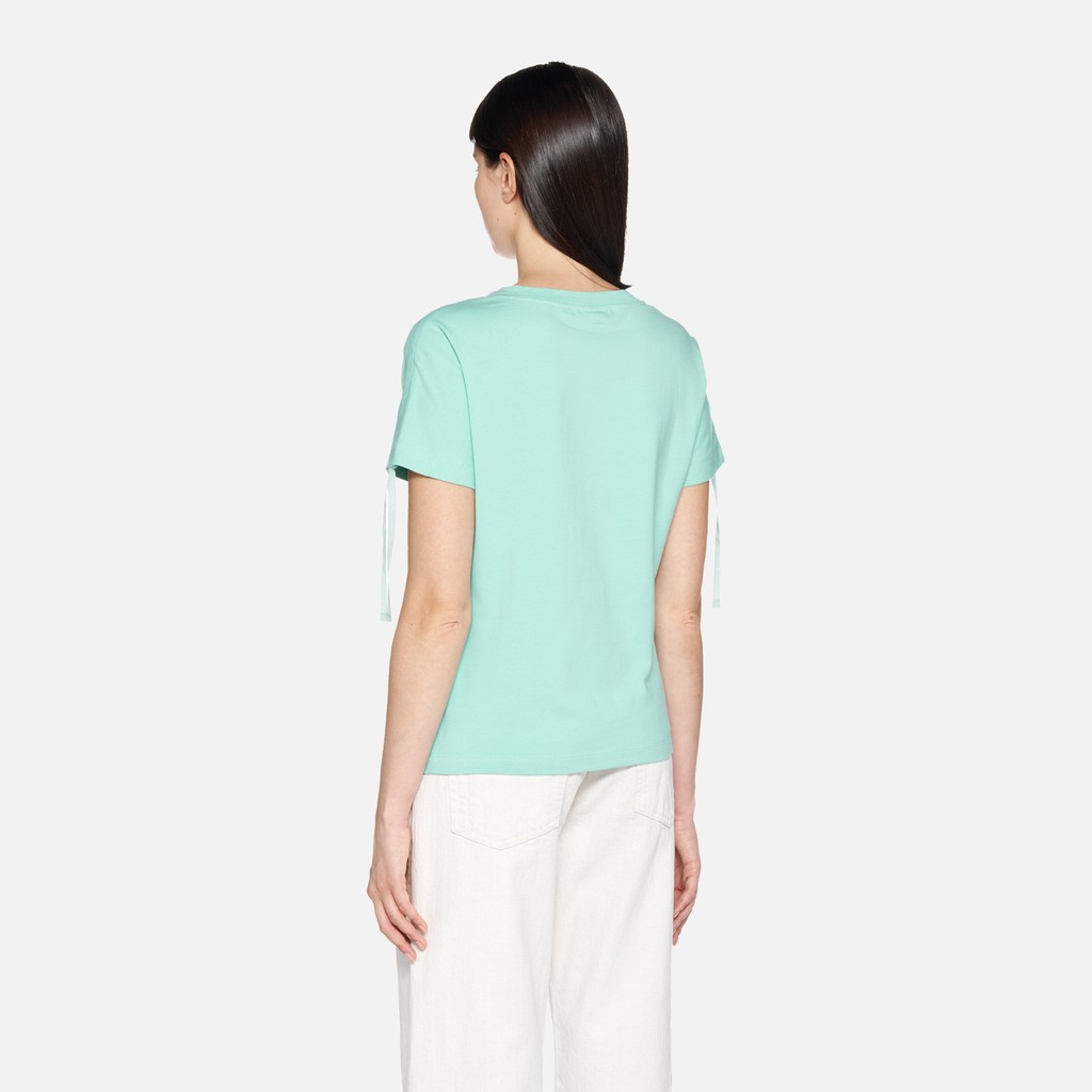 T-shirt T-SHIRT WOMAN Eggshell blue - image number 2 | GEOX