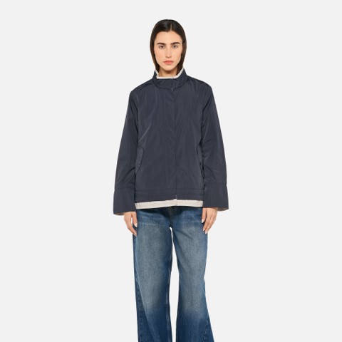 Veste l&eacute;g&egrave;re MARYEMY FEMME Bleu fonc&eacute;/Gris clair - image number 2 | GEOX