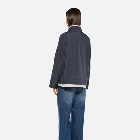 Veste l&eacute;g&egrave;re MARYEMY FEMME Bleu fonc&eacute;/Gris clair - image number 3 | GEOX