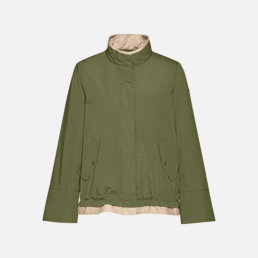 Lightweight jacket MARYEMY WOMAN Mayfly/Oxford tan - image number 0 | GEOX