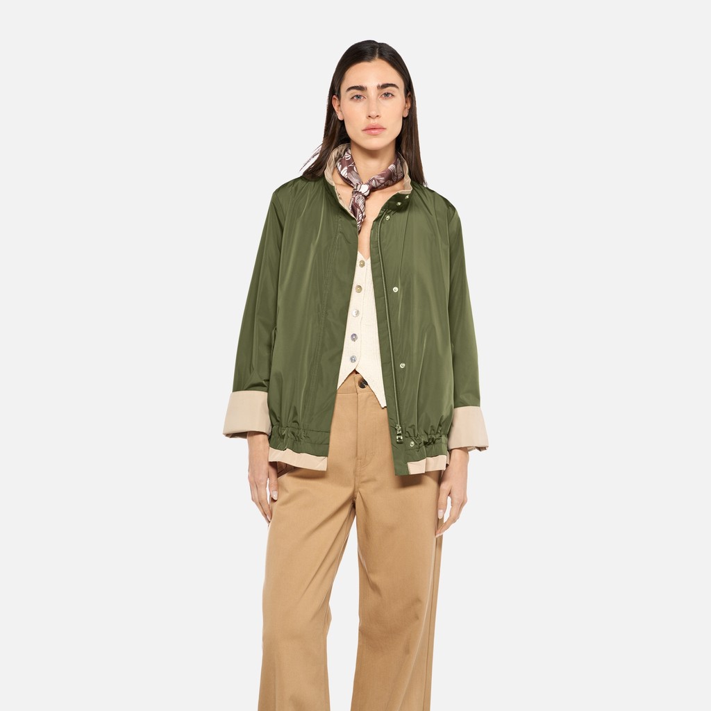 Veste l&eacute;g&egrave;re MARYEMY FEMME Vert olive/Beige - image number 0 | GEOX