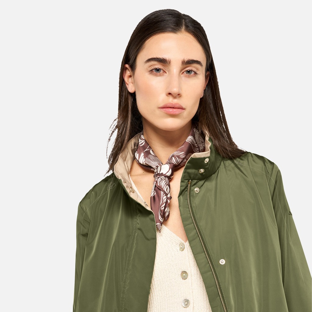 Veste l&eacute;g&egrave;re MARYEMY FEMME Vert olive/Beige - image number 3 | GEOX