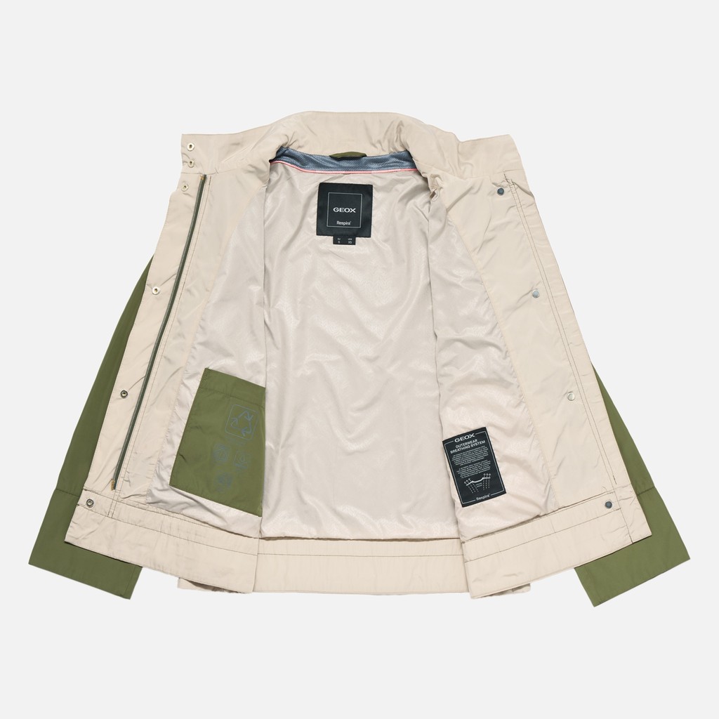 Veste l&eacute;g&egrave;re MARYEMY FEMME Vert olive/Beige - image number 9 | GEOX