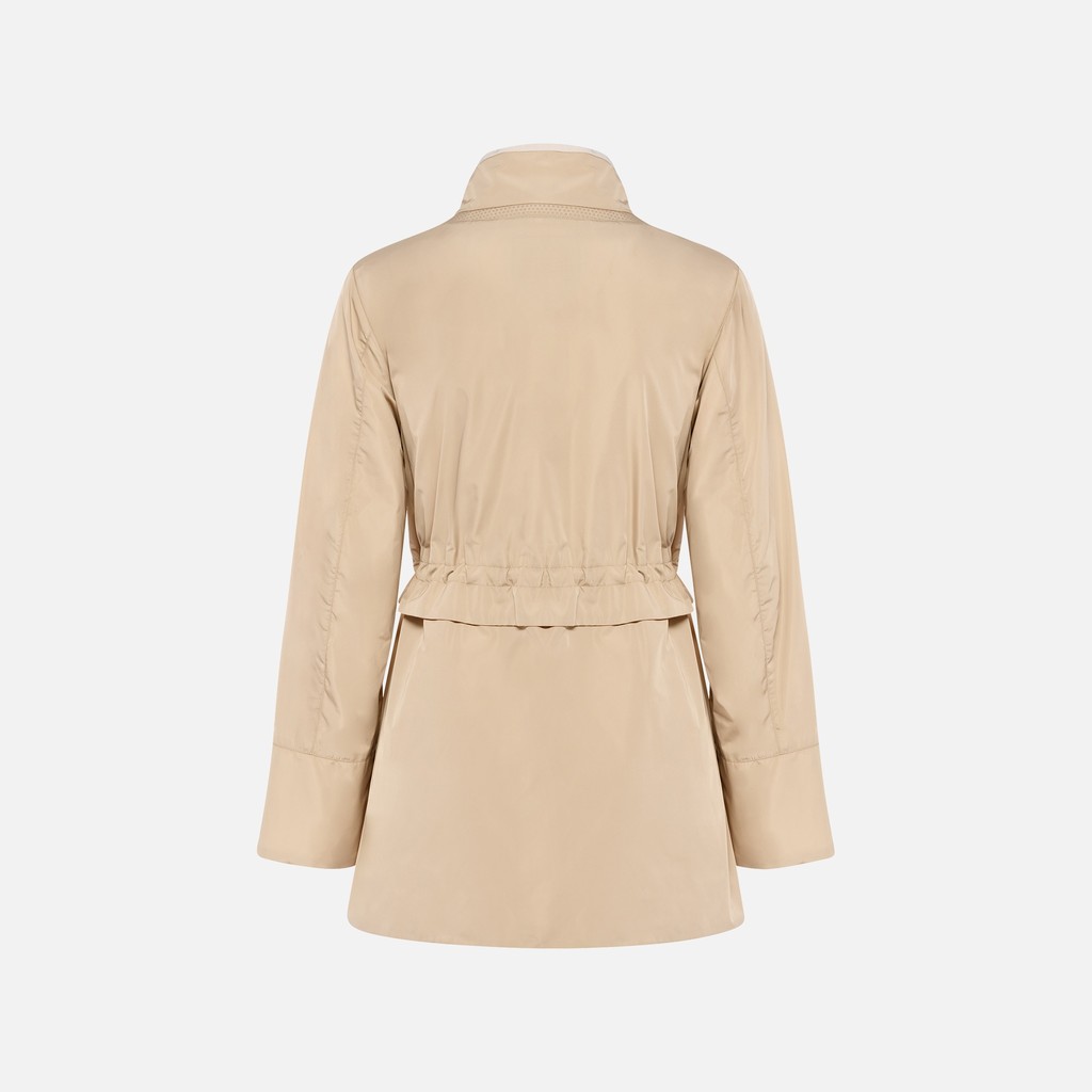 Mid-season jacket MARYEMY WOMAN Oxford tan/Moonbeam - image number 6 | GEOX