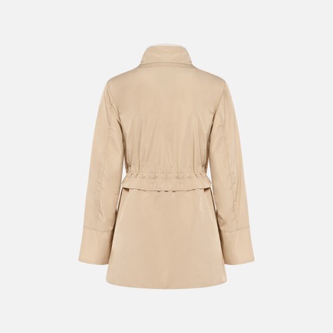 Mid-season jacket MARYEMY WOMAN Oxford tan/Moonbeam - image number 6 | GEOX
