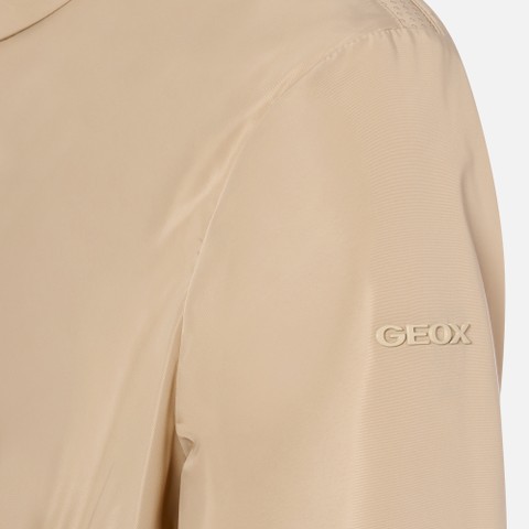 Mid-season jacket MARYEMY WOMAN Oxford tan/Moonbeam - image number 8 | GEOX