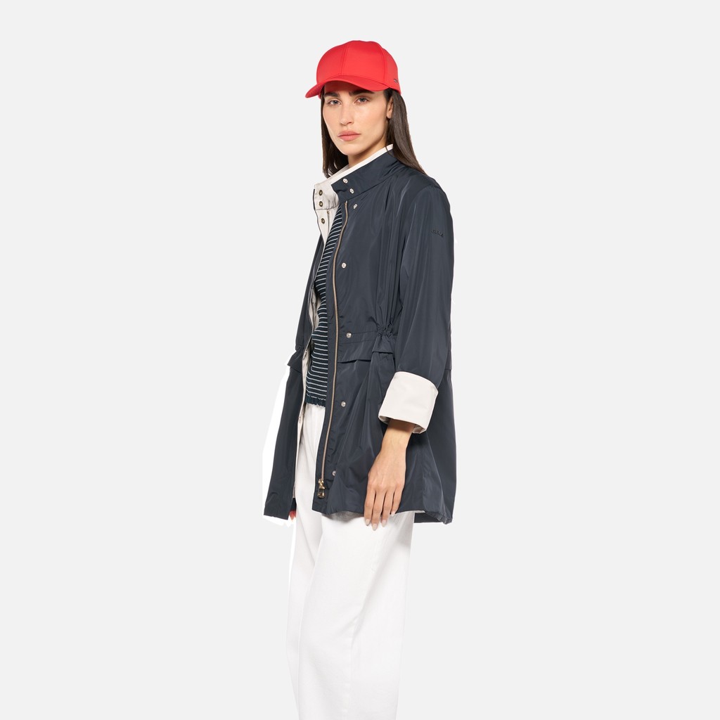 Mid-season jacket MARYEMY WOMAN Sky Captain/Moonbeam - image number 0 | GEOX