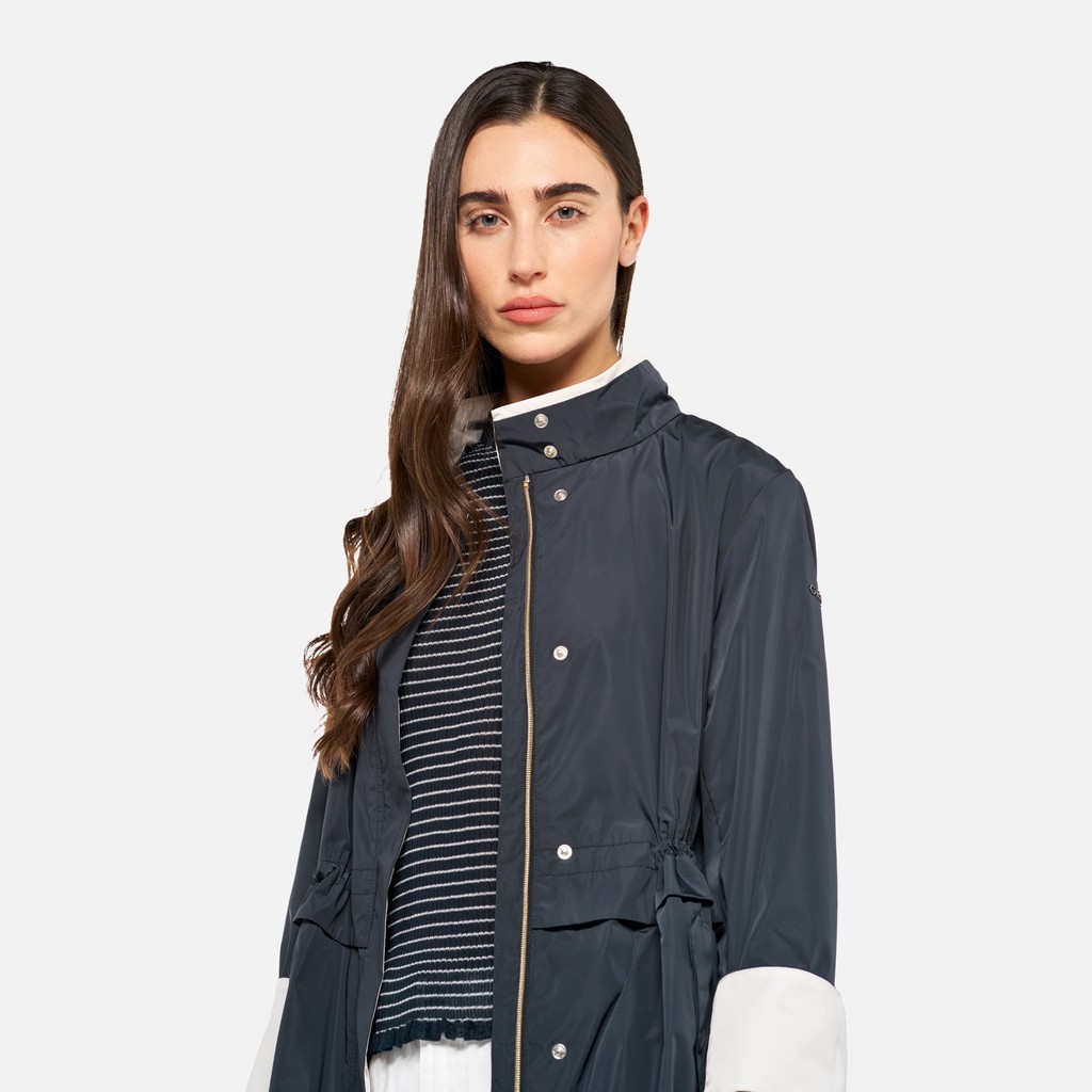 Mid-season jacket MARYEMY WOMAN Sky Captain/Moonbeam - image number 3 | GEOX